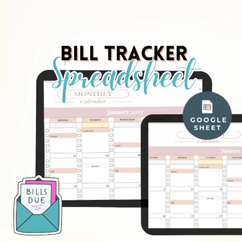 Month Bill Tracker Spreadsheet Bill Calendar Spreadsheet Google Sheets Bill Payment Planner Personal Finance Dashboard