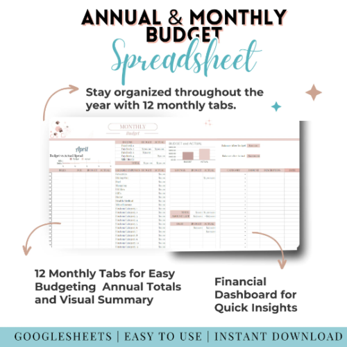 Simple Annual Budget Template Weekly Monthly And Annual Budget Monthly Family Budget Template Monthly Household Budget Template Google Sheet