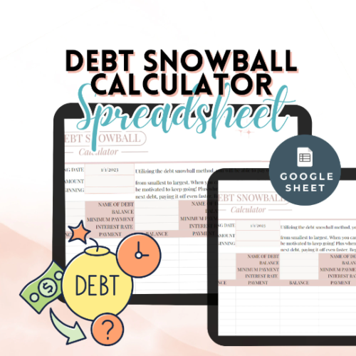 Debt Snowball Calculator Personal Debt Payments Tracker Debt Snowball Tracker Debt Free Progress Finance Planner Google Sheets Spreadsheet