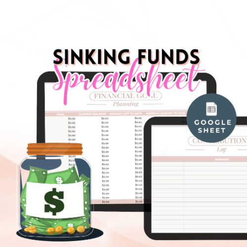 Sinking Funds Google Spreadsheet Savings Tracker Money Planning Achieve Your Personal Financial Goals Easy to Use Organizer Finance Book