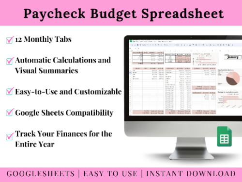 Ultimate Paycheck Budget Template Paycheck Budget Overview Template Bi weekly paycheck budget Sheet Paycheck planner book Google Sheet