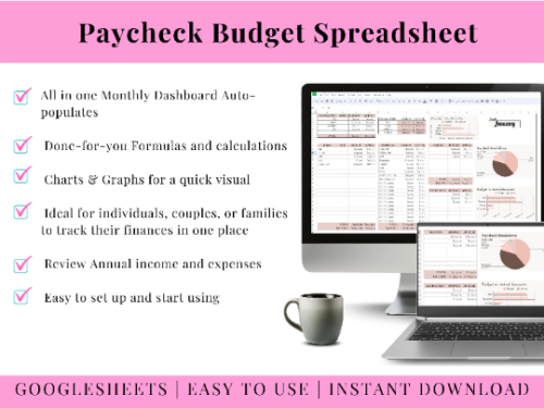 Ultimate Paycheck Budget Template Paycheck Budget Overview Template Bi weekly paycheck budget Sheet Paycheck planner book Google Sheet