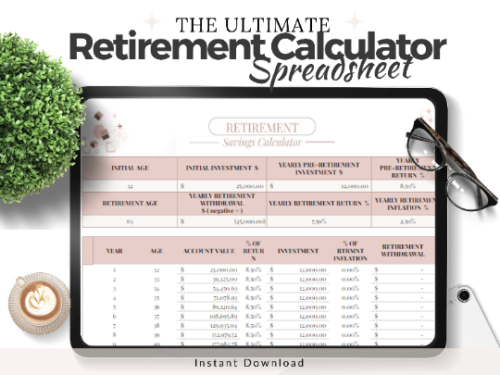 Retirement Calculator Google Sheets Template Savings Spreadsheet Retirement Planning Spreadsheet Template Couples Retire Early Best Ultimate