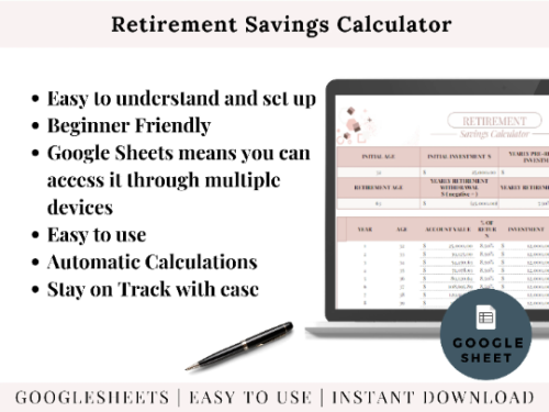 Retirement Calculator Google Sheets Template Savings Spreadsheet Retirement Planning Spreadsheet Template Couples Retire Early Best Ultimate