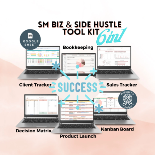 Business Spreadsheet Entrepreneur Sheet Bundle Side Hustle Tool Kit Start Up Google Sheets All-in-one Success Small Business Budget Sales